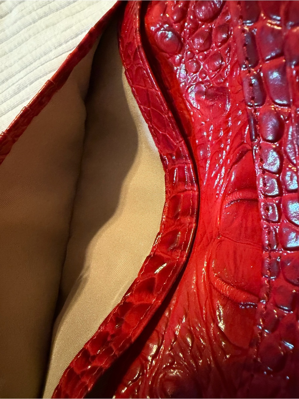 Brahmin Red Croc-Embossed Ady Wallet - Picture 12 of 13